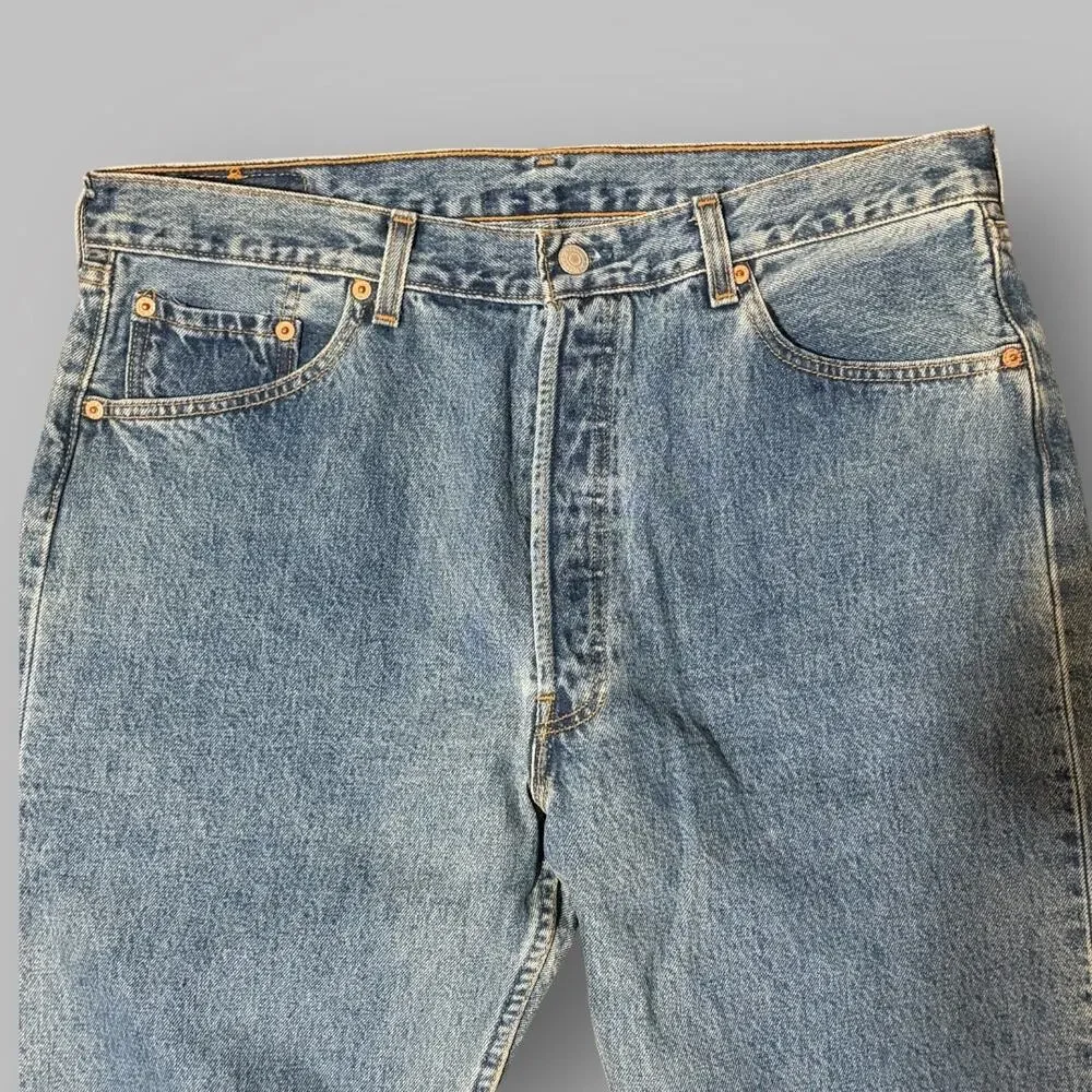 Vintage 1993 Levis 501 Jeans Made in USA Deadstock NWT 38x32 Button Fly Denim